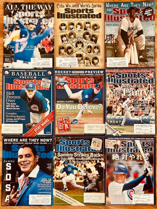 9 Cubs Sports Illustrated magazines 2016 WS Champs Ernie Banks Sammy Sosa Kerry Wood - AutographsForSale.com