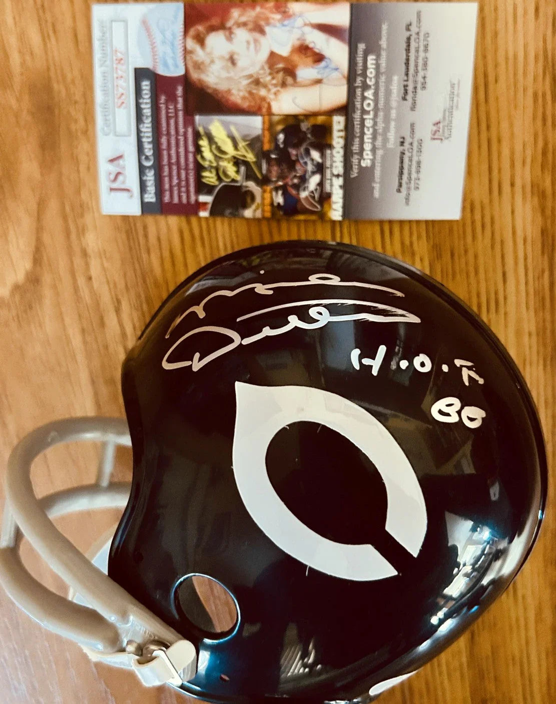 Mike Ditka signed Chicago Bears throwback mini helmet w/ HOF 88 JSA - AutographsForSale.com