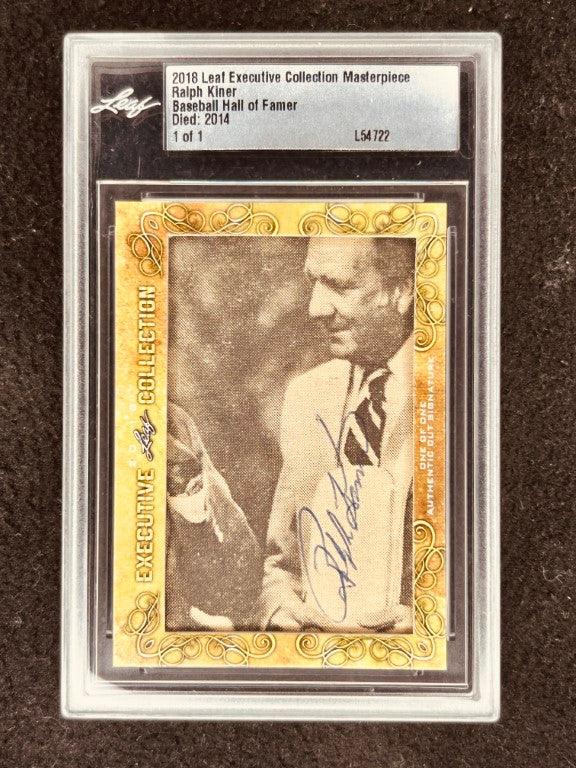 Ralph Kiner 2018 Leaf Masterpiece Cut Signature certified autograph card 1/1 JSA Pirates - AutographsForSale.com