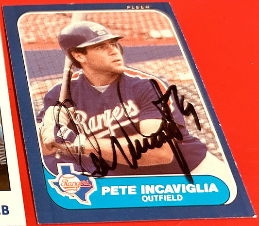 Pete Incaviglia signed Texas Rangers 1986 Fleer Update RC - AutographsForSale.com