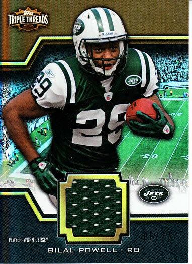 Bilal Powell NY Jets 2011 Topps Triple Threads game worn jersey card - AutographsForSale.com