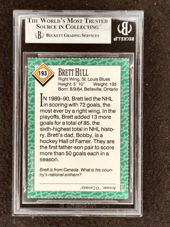 Brett Hull St Louis Blues 1990 Sports Illustrated for Kids card BGS Graded 9 Mint - AutographsForSale.com