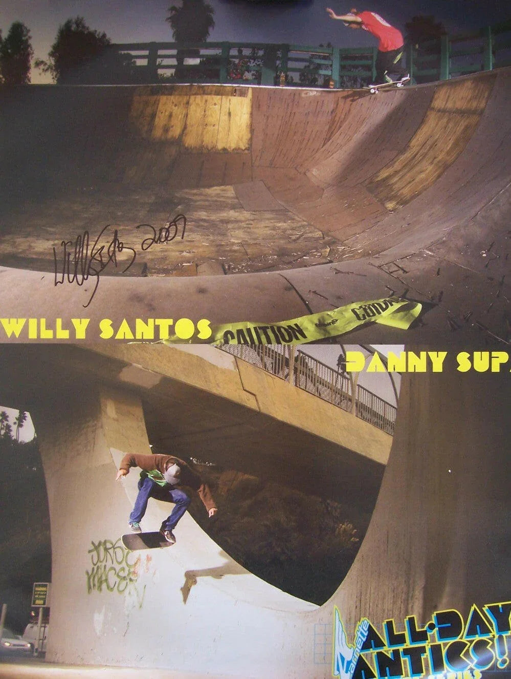 Willy Santos signed skateboarding 18x24 poster dated 2009 - AutographsForSale.com