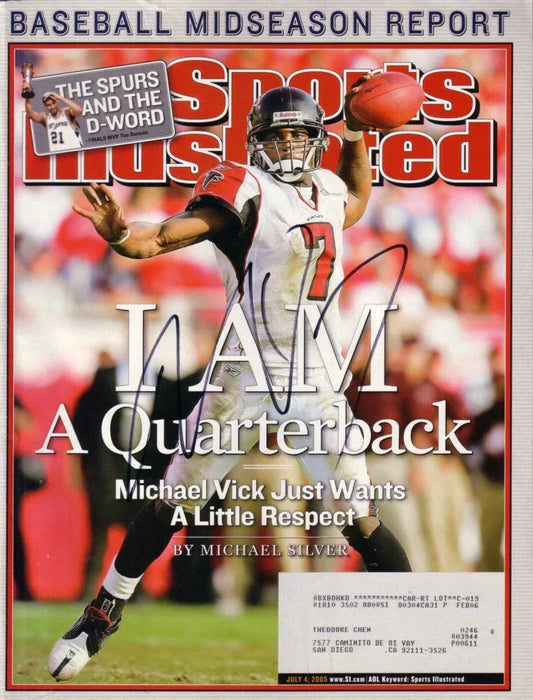 Michael Vick signed Atlanta Falcons 2005 Sports Illustrated magazine - AutographsForSale.com