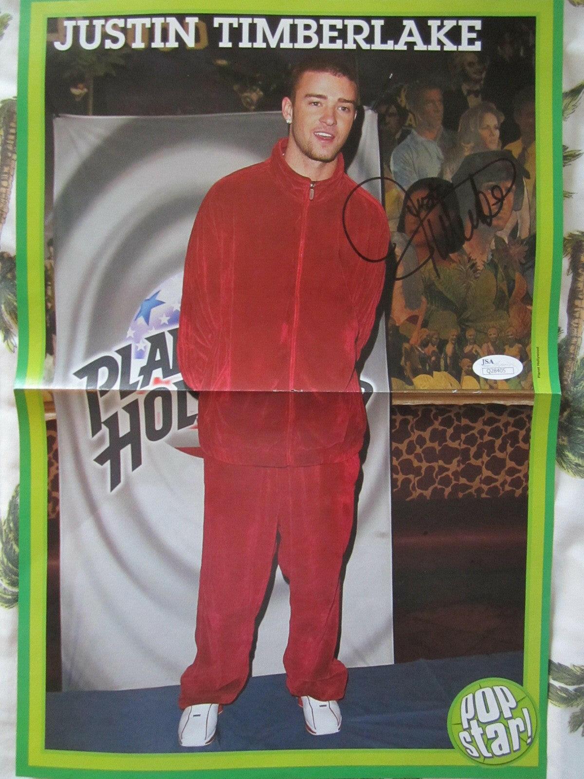 Justin Timberlake autographed mini Foldout poster JSA - AutographsForSale.com