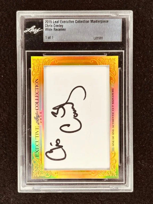 Chris Conley 2015 Leaf Masterpiece Cut Signature certified autograph card 1/1 JSA Georgia Bulldogs - AutographsForSale.com