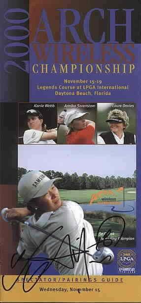Se Ri Pak signed 2000 LPGA Arch Wireless golf pairings guide - AutographsForSale.com