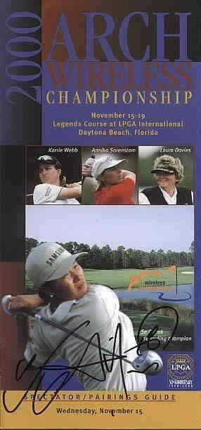 Se Ri Pak signed 2000 LPGA Arch Wireless golf pairings guide - AutographsForSale.com