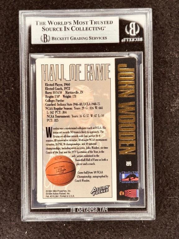 John Wooden certified autograph UCLA 1994 Action Packed Hall of Fame card BAS slabbed - AutographsForSale.com
