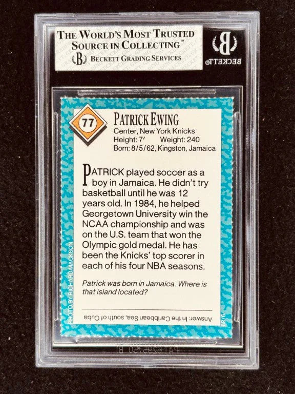 Patrick Ewing NY Knicks 1989 SI for Kids card BGS 8 NmMt - AutographsForSale.com