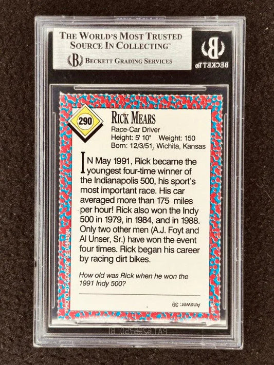 Rick Mears signed 1991 SI for Kids racing card BAS certified - AutographsForSale.com