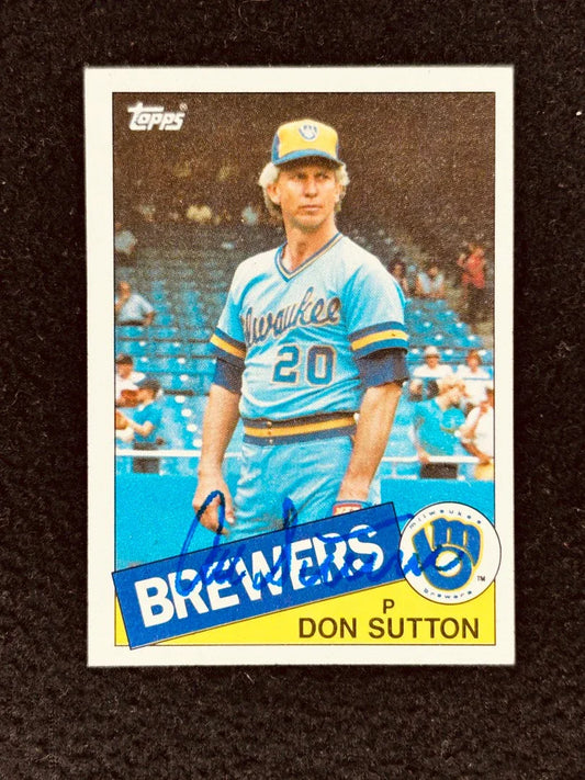 Don Sutton autographed Milwaukee Brewers 1985 Topps card - AutographsForSale.com
