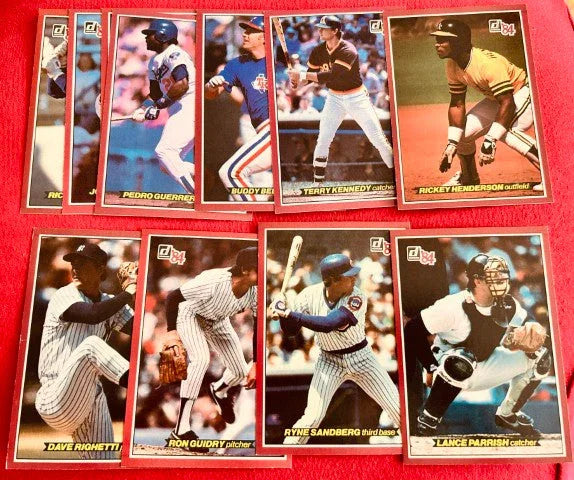 1984 Donruss Action All-Stars starter jumbo card set Rickey Henderson Ryne Sandberg - AutographsForSale.com
