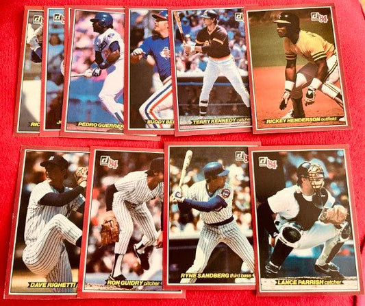 1984 Donruss Action All-Stars starter jumbo card set Rickey Henderson Ryne Sandberg - AutographsForSale.com