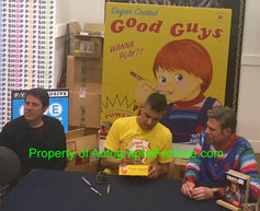 Don Mancini David Kirschner signed Child’s Play Chucky cereal box JSA - AutographsForSale.com