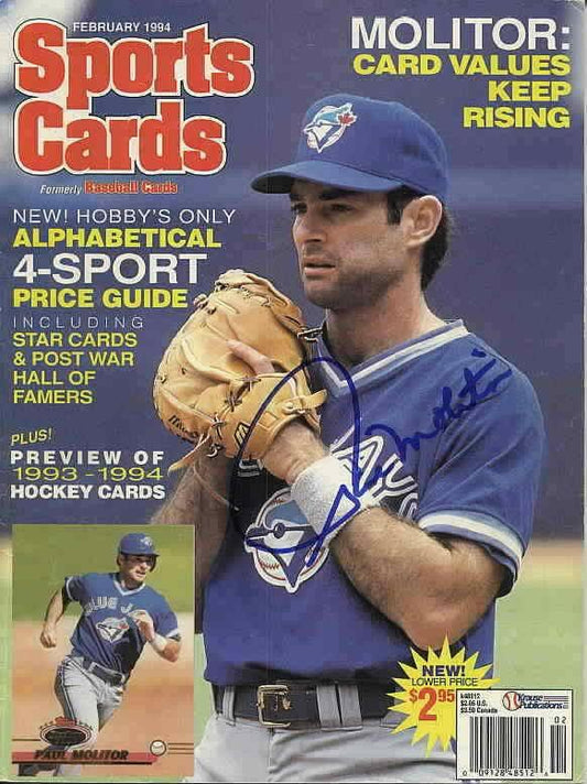 Paul Molitor signed Blue Jays 1994 Sports cards cover - AutographsForSale.com