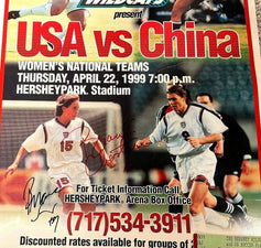 Brandi Chastain & Briana Scurry signed 1999 US vs China soccer poster - AutographsForSale.com