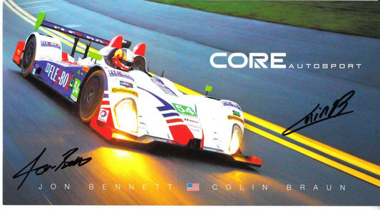 Jon Bennett & Colin Braun signed Core Autosport 6x11 IMSA photo card - AutographsForSale.com