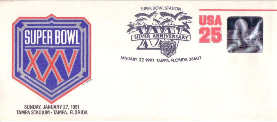 Super Bowl 25 commemorative cachet envelope NY Giants Win - AutographsForSale.com