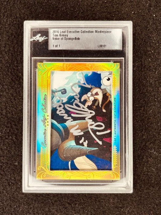 Tom Kenny 2016 Leaf Masterpiece Cut Signature certified signed card 1/1 JSA SpongeBob - AutographsForSale.com