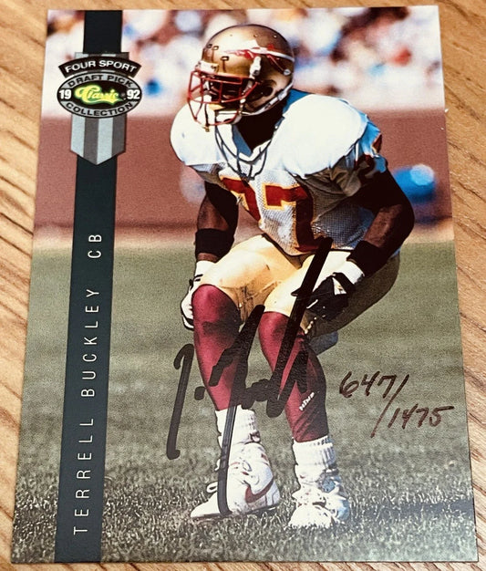 Terrell Buckley certified autograph Florida State 1992 Classic 4-Sport card - AutographsForSale.com