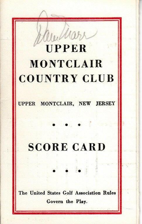 Dave Marr signed Upper Montclair Country Club 60s golf scorecard - AutographsForSale.com