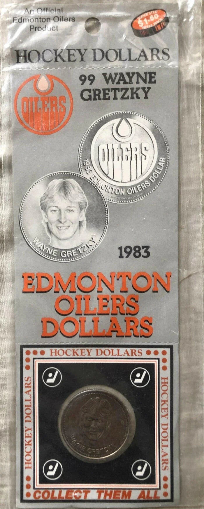 Wayne Gretzky 1983 Edmonton Oilers Hockey Dollar commemorative coin - AutographsForSale.com