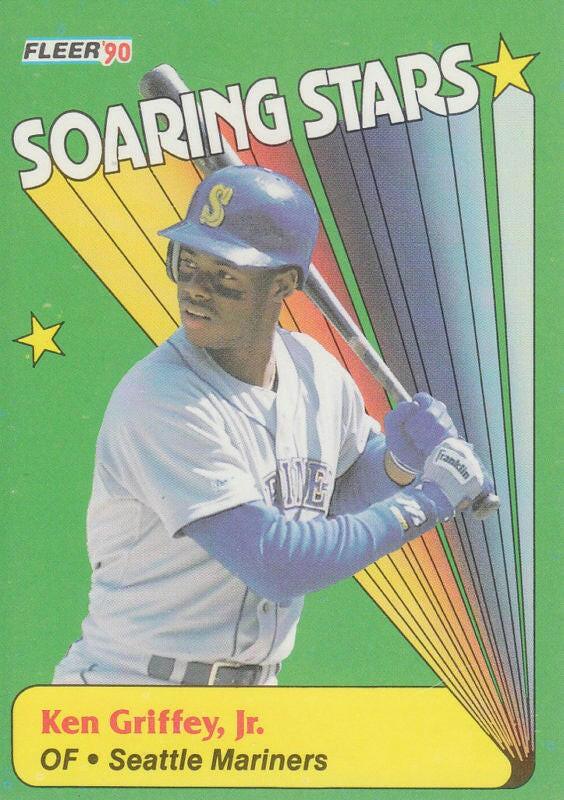 Ken Griffey Jr Seattle Mariners 1990 Fleer Soaring Stars insert card - AutographsForSale.com
