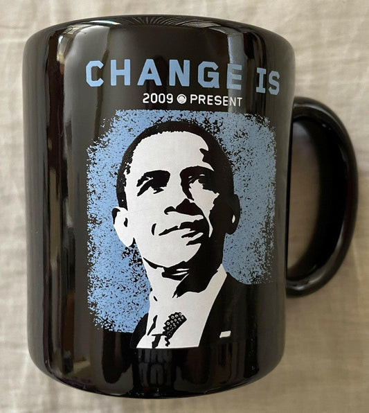 Barack Obama 2012 campaign Change Is 2009 Ceramic Coffee Mug New - AutographsForSale.com