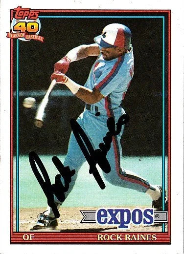 Tim (Rock) Raines autographed Montreal Expos 1991 Topps card - AutographsForSale.com