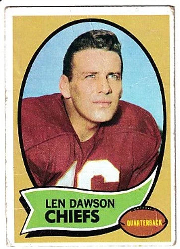 Len Dawson Kansas City Chiefs 1970 Topps card #1 - AutographsForSale.com