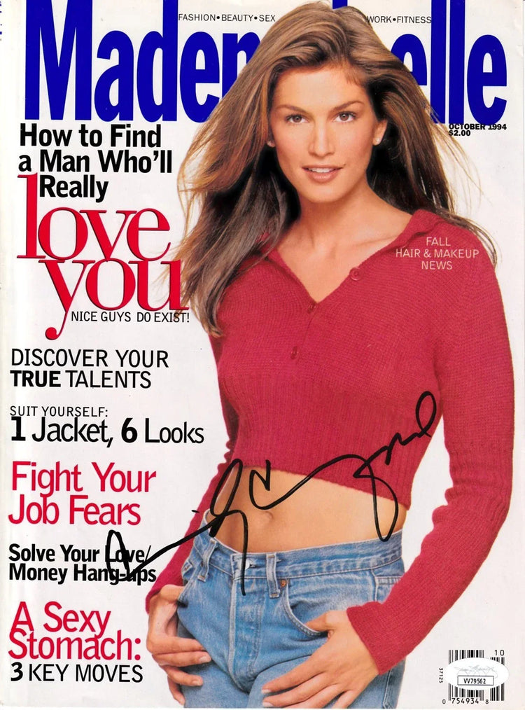 Cindy Crawford autographed 1994 Mademoiselle cover JSA - AutographsForSale.com