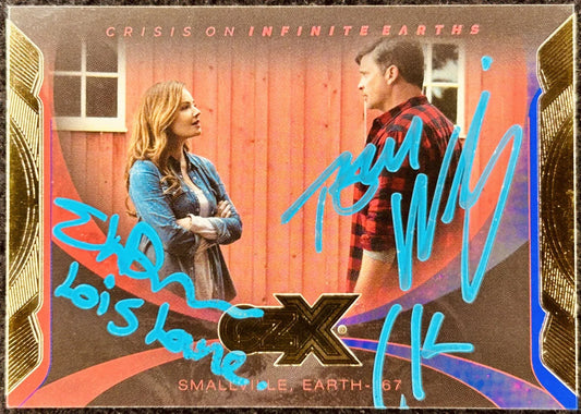 Tom Welling & Erica Durance signed 2022 CZX Crisis on Infinite Earths card JSA - AutographsForSale.com