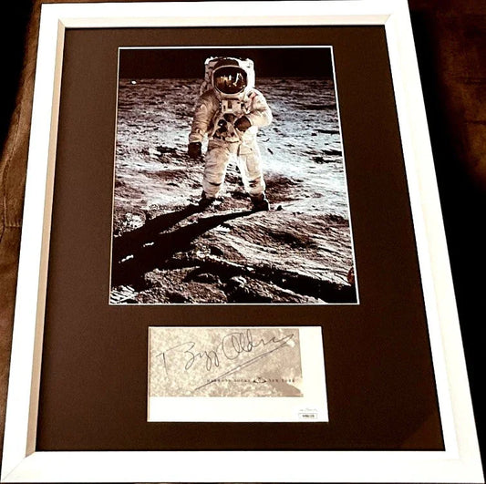 Buzz Aldrin autograph framed Apollo 11 moonwalk 8x10 photo JSA - AutographsForSale.com