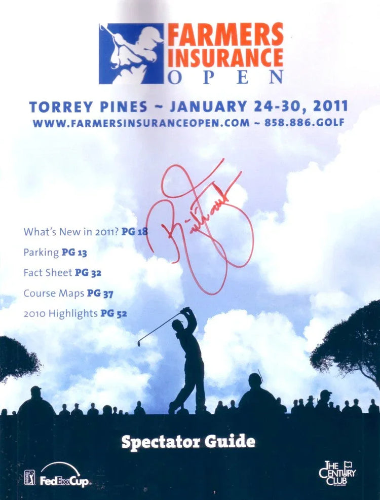 Rickie Fowler autographed 2011 Farmers Insurance Open PGA Tour golf program - AutographsForSale.com