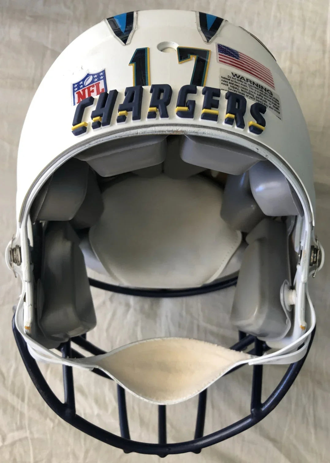 Philip Rivers San Diego Chargers 2012 Full Size Custom Speed game model Helmet - AutographsForSale.com