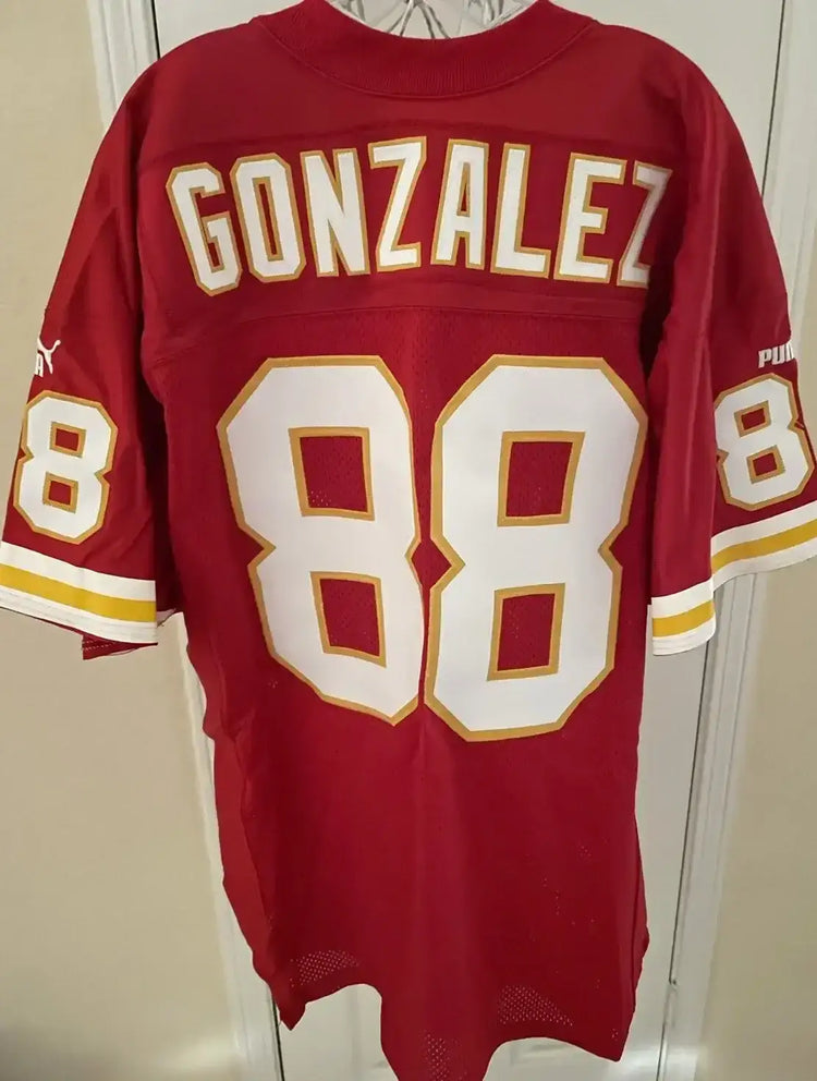 Tony Gonzalez Kansas City Chiefs 2000 Puma red game model jersey - AutographsForSale.com