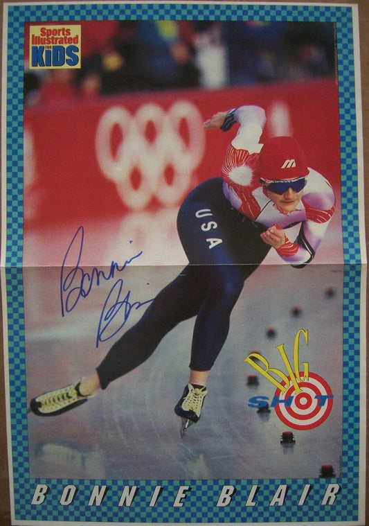 Bonnie Blair signed SI for Kids mini speed skating poster - AutographsForSale.com
