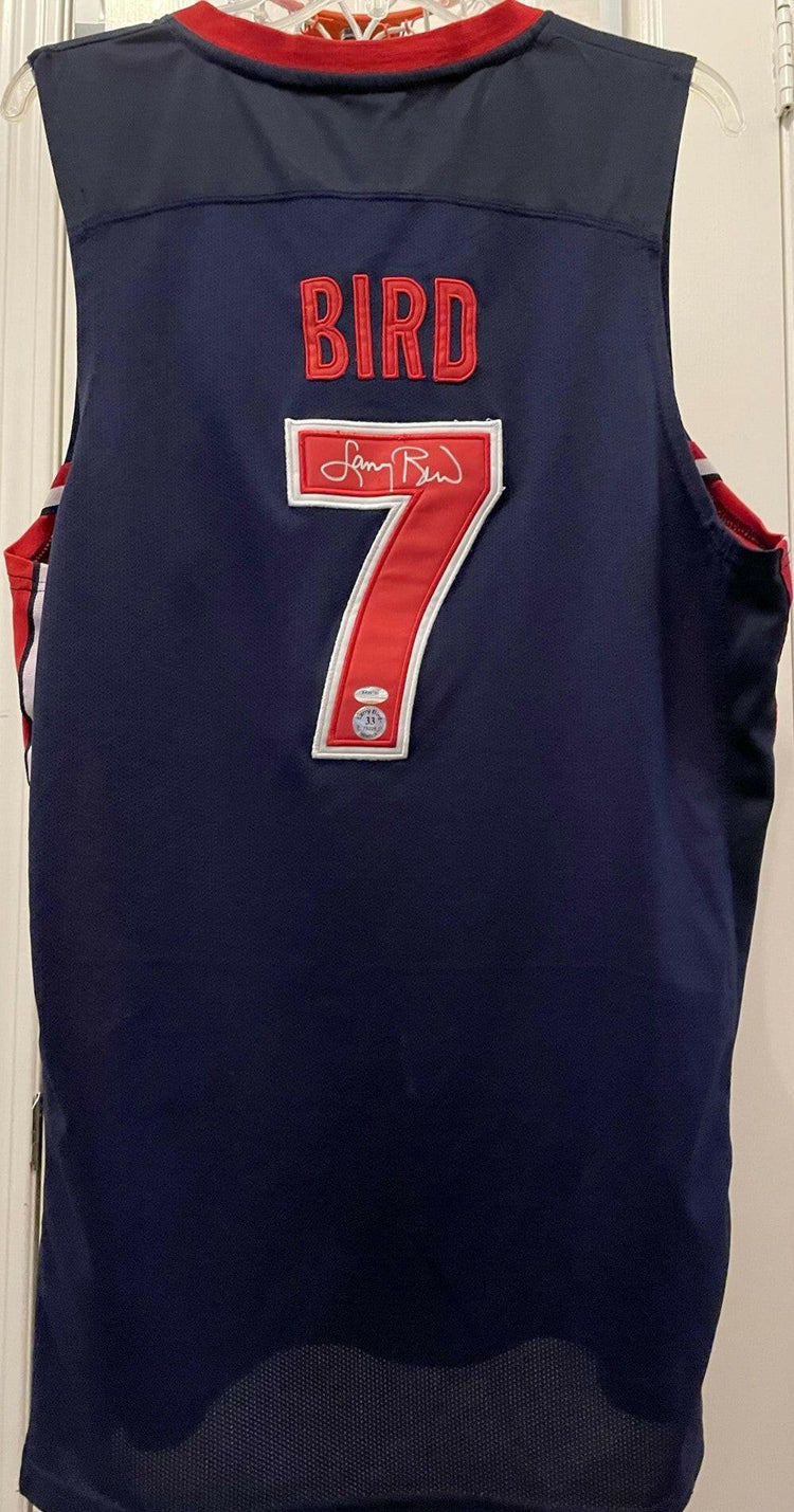 Larry Bird signed 1992 US Dream Team Nike blue jersey Schwartz - AutographsForSale.com