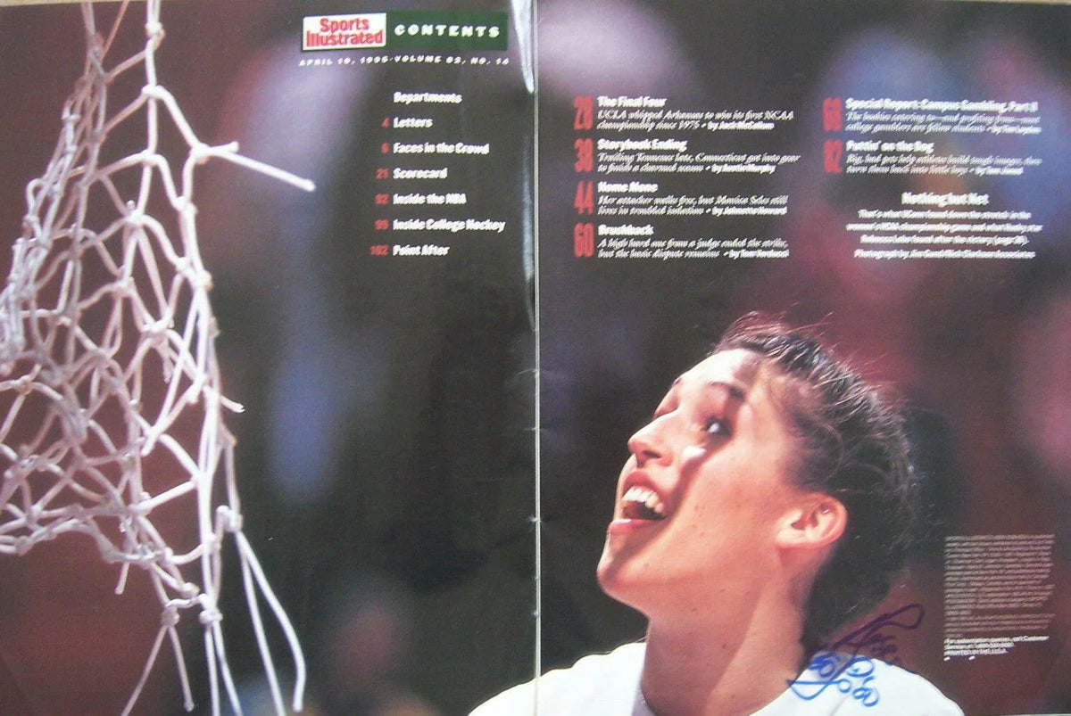 Rebecca Lobo signed UConn 1995 National Champions Sports Illustrated photo - AutographsForSale.com