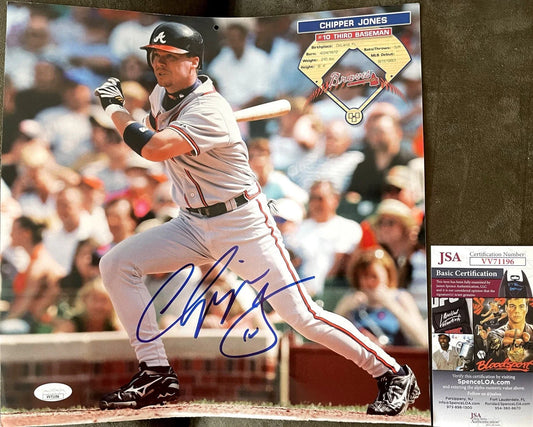 Chipper Jones autographed Atlanta Braves calendar photo JSA - AutographsForSale.com