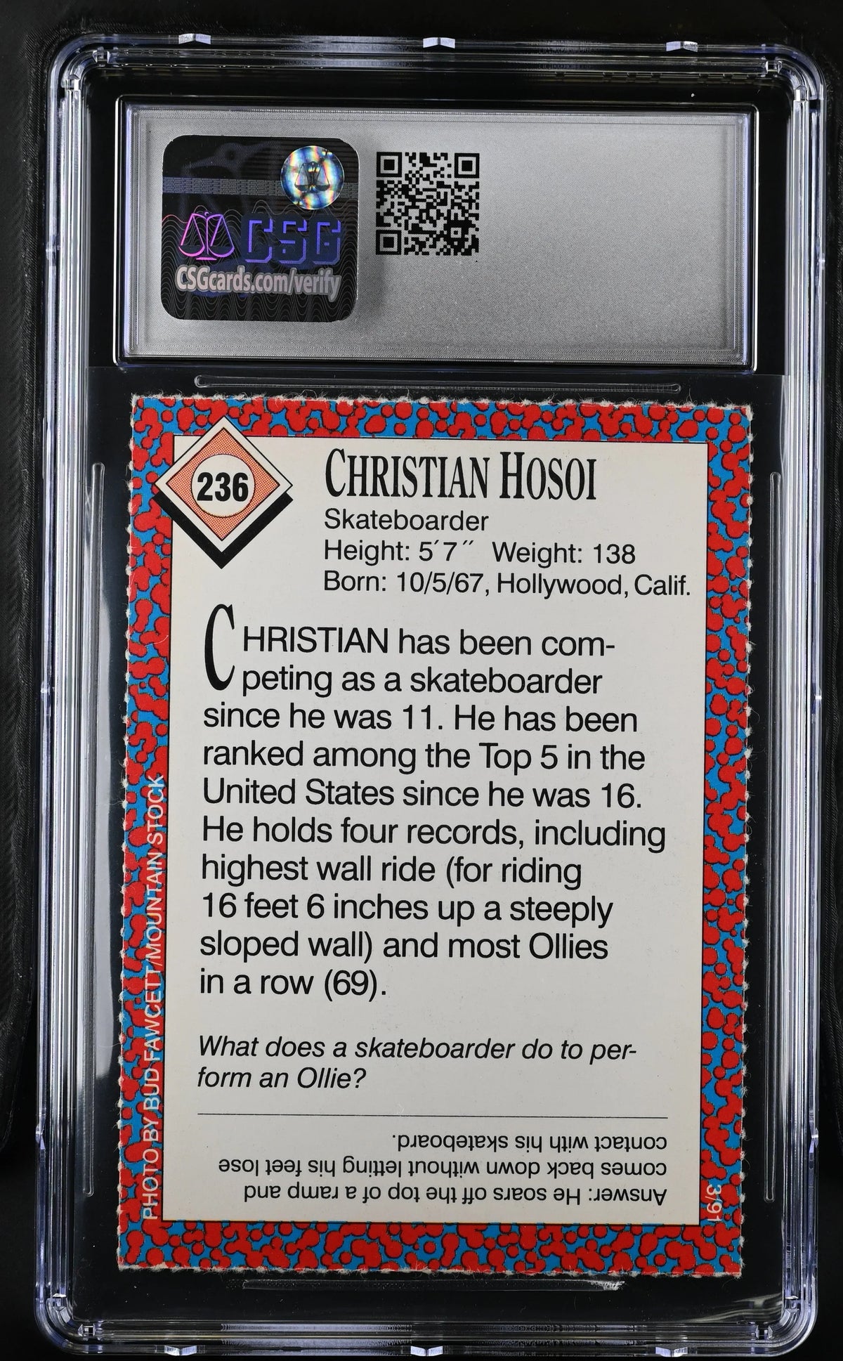 Christian Hosoi 1991 SI for Kids skateboarding RC CSG 9 MT - AutographsForSale.com