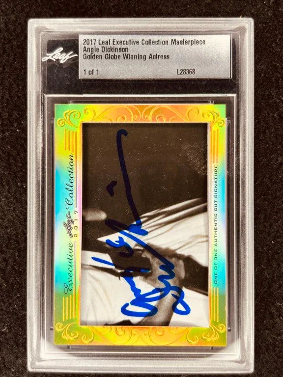 Angie Dickinson 2017 Leaf Masterpiece Cut Signature certified signed card 1/1 JSA Police Woman - AutographsForSale.com