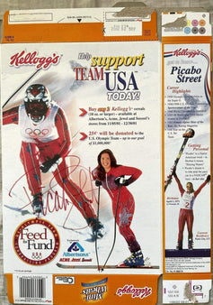 Picabo Street dual signed 1998 Olympics Kellogg’s Mini Wheats cereal box JSA - AutographsForSale.com