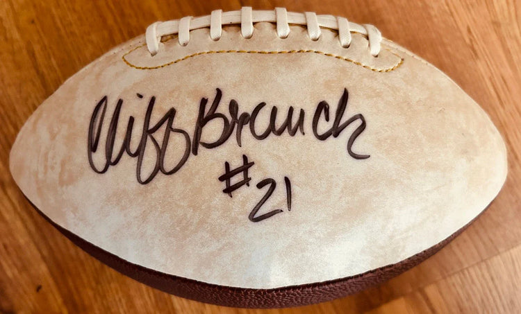 Cliff Branch autographed Oakland Raiders logo football JSA - AutographsForSale.com