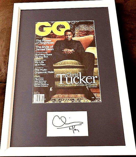 Chris Tucker autograph framed 2001 GQ cover JSA - AutographsForSale.com