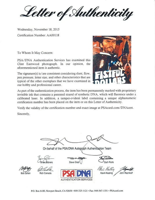 Clint Eastwood autographed A Fistful of Dollars movie poster 12x18 print PSA/DNA - AutographsForSale.com