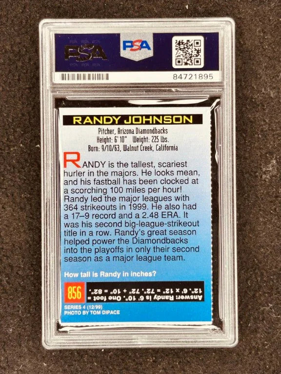 Randy Johnson signed Diamondbacks 1999 SI for Kids card PSA/DNA slab - AutographsForSale.com