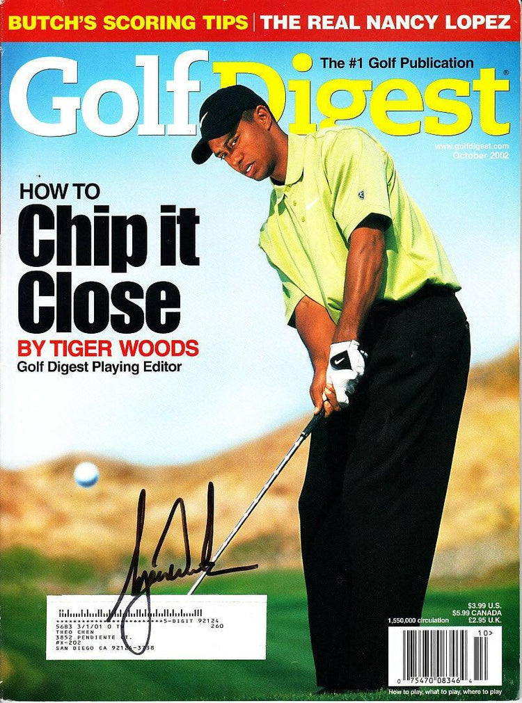 Tiger Woods autographed 2002 Golf Digest magazine JSA - AutographsForSale.com