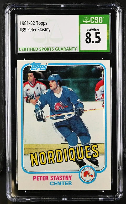 Peter Stastny 1981-82 Topps Rookie Card CSG 8.5 - AutographsForSale.com